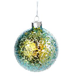 X-mas decor glitter ball with paillette inside, 8cm