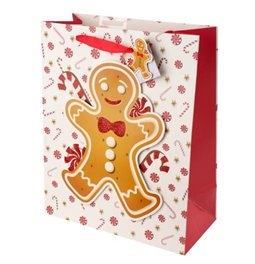 Подарочный пакет GINGERBREAD M, H32.4x26x12.7cm