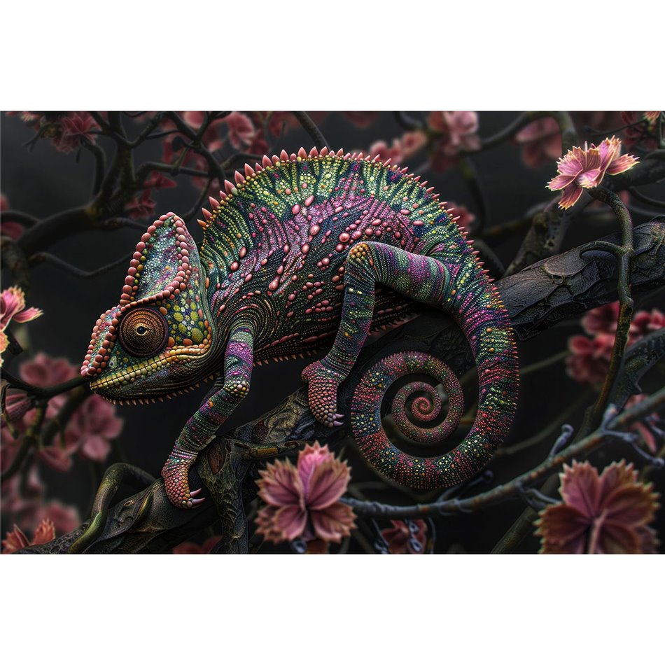 Glass picture Chameleon, 120x80x0.4cm