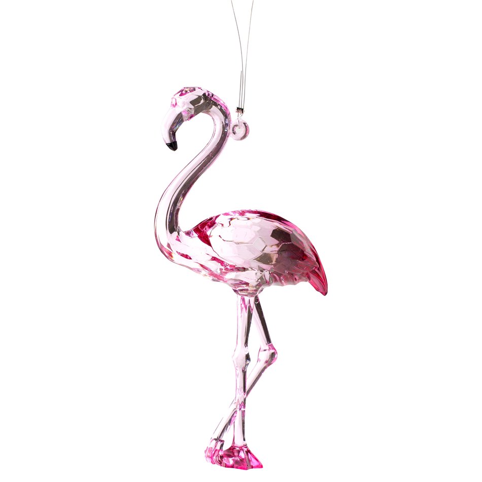 Ziemassvētk. dek. Flamingo with fishline, 6x3x11.8cm