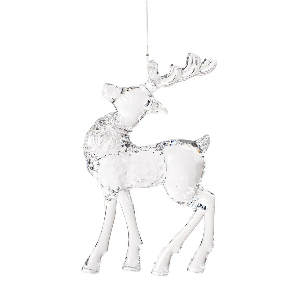 X-mas decor  REINDEER clear, 8.6x14cm
