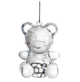 X-mas decor Bear drop, clear, 4.6x6.2cm
