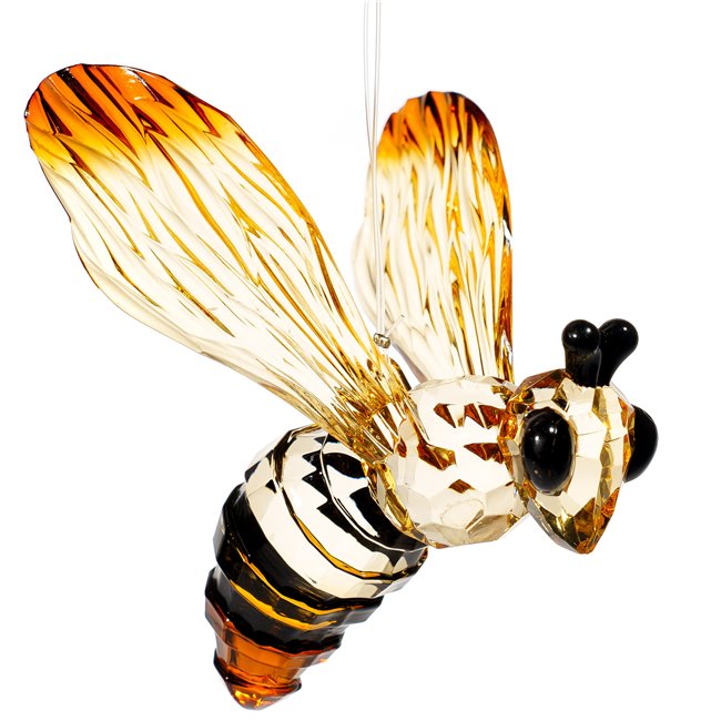 X-mas decor Bee, orange/chocolate/black, 9x8x9.3cm