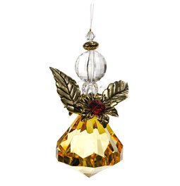 X-mas decor Diamond Angel clear/gold,5.6x9cm