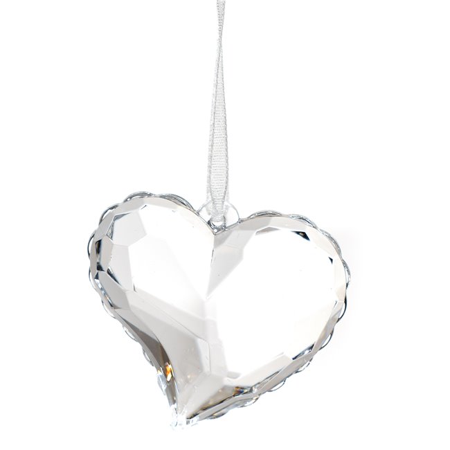 X-mas decor Heart, clear, 4cm