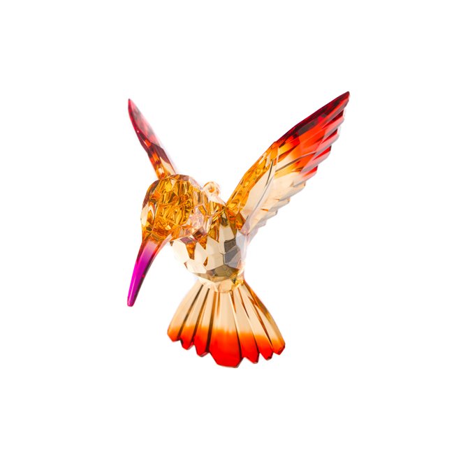 X-mas decor Hummingbird, purple/orange/red, 9.7x10cm