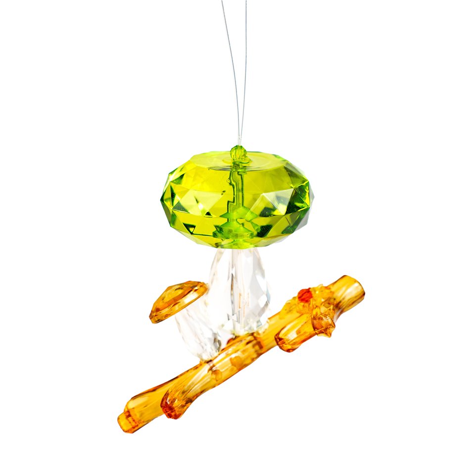 X-mas decor MUSHROOM green/copper, 5.7x7.3x3.9cm