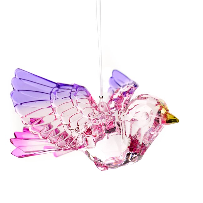 X-mas decor ROBIN pink, 12.5x12.7x7.8cm