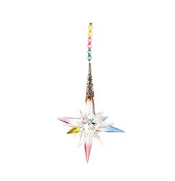 X-mas decor STAR WITH BEADS, 13.8x8.8x9cm
