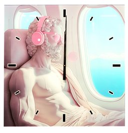 Sienas pulkstenis - bilde Flight in a dream, 60x60cm