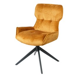 Dining chair Filetino, rotatable 360 degrees, mustard, H89x64x55cm, seat height 49cm