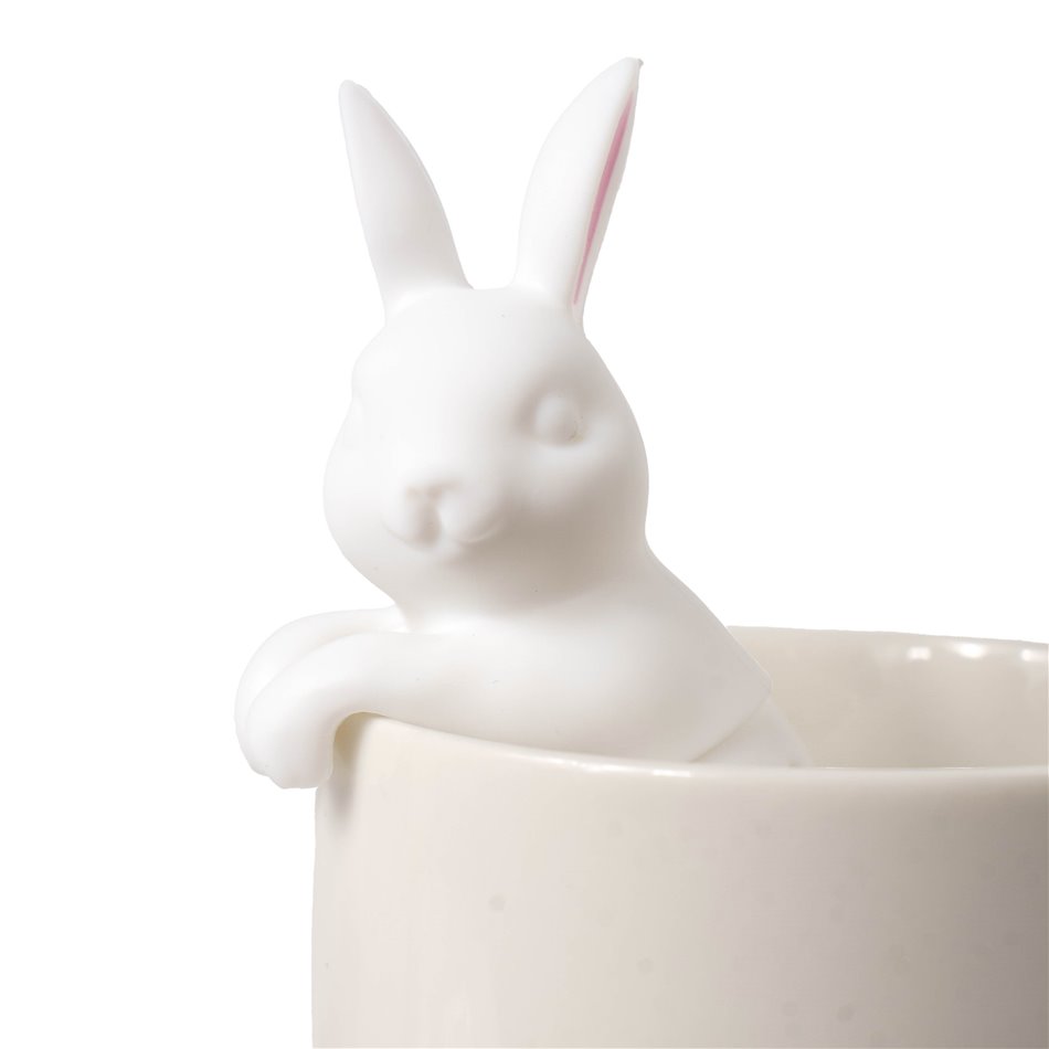 Ситечко для чая Bunny, белый/розовый, силикон, H9x4.5x5cm