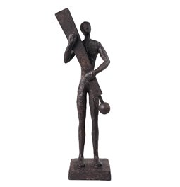Deco figurine Exclamation Mark, dark bronze color, H37x7.5x11cm