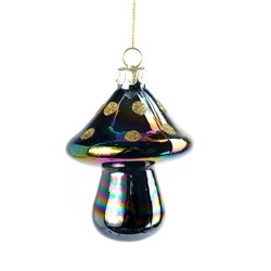 X-mas decor Mushroom dark blue, 7x7x9cm