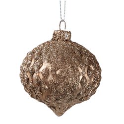 X-mas decor Ball, dark brown, hanging, 8x8x8cm