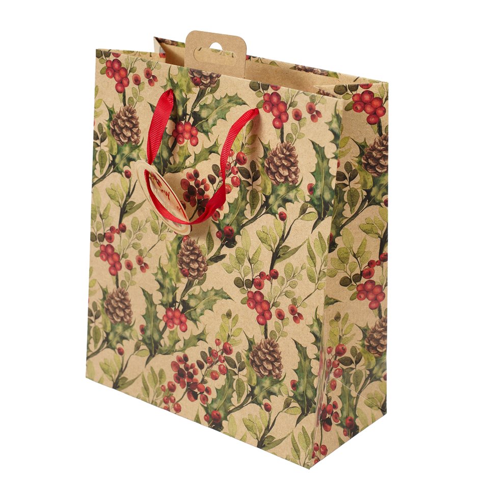 Gift bag Christmas Berries, 19x23cm
