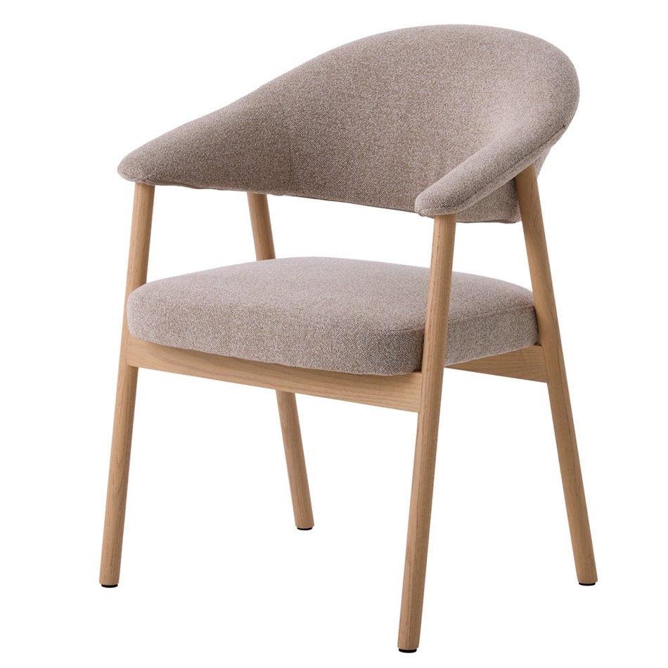 Dining chair ELK CHAIR SAND, oak wood, sand/oak color, H81x63x63cm, seat height 48.5cm