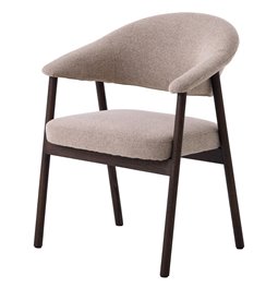 Dining chair ELK CHAIR SAND, oak wood, sand/dark espresso color, H81x63x63cm, seat height 48.5cm