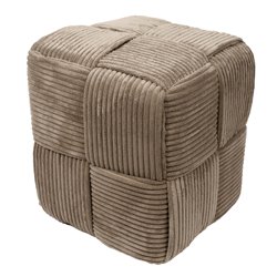 Пуф Tresse Scott, серо-коричневый, H38x36x36cm