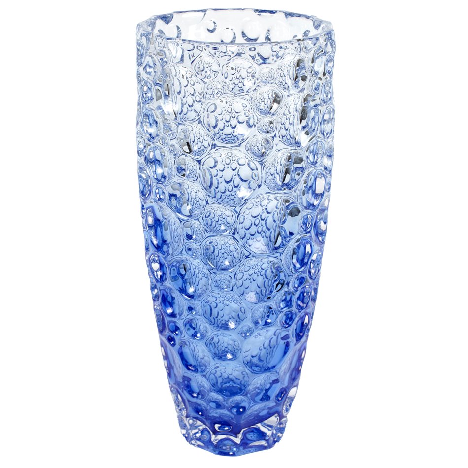 Crystal vase Lisboa Half blue, H35cm, D15cm