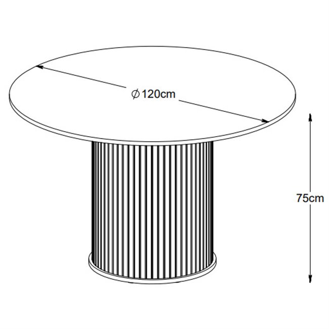 Round dining table Nola, oak veneer/MDF, D120cm H75cm