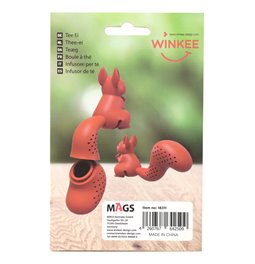 Tea infuser Squirell, orange/white, silicone, H12x3.5x9cm