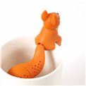 Ситечко для чая Squirell, оранжевый/белый, силикон, H12x3.5x9cm