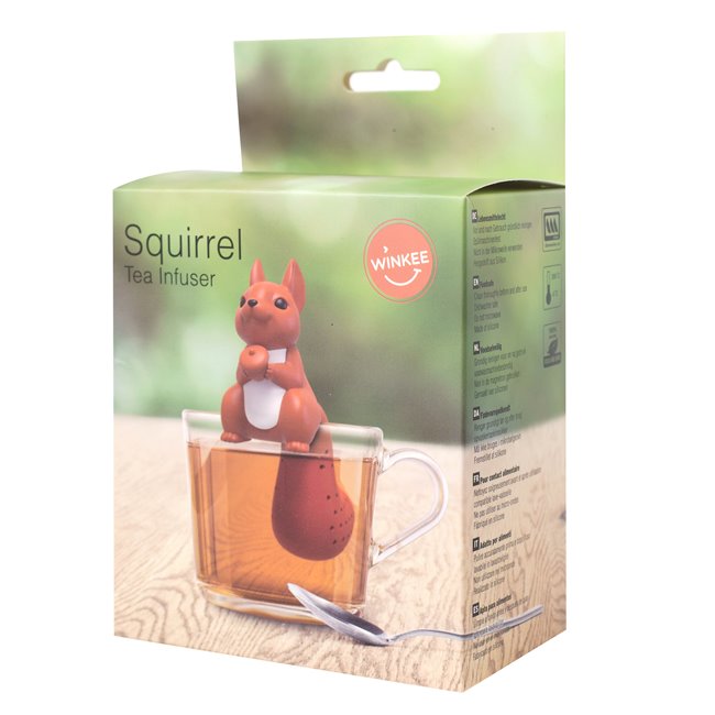 Ситечко для чая Squirell, оранжевый/белый, силикон, H12x3.5x9cm