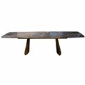 Extendable dining table Fabian, metal/glass/ceramic, 200-300x100cm H76cm