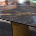 Extendable dining table Fabian, metal/glass/ceramic, 200-300x100cm H76cm