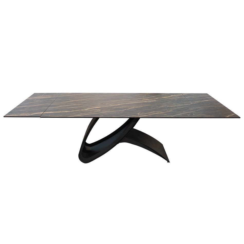 Extendable dining table Faberg, metal/glass/ceramic, 180-260x95cm H76cm