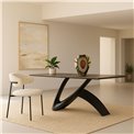 Extendable dining table Faberg, metal/glass/ceramic, 180-260x95cm H76cm