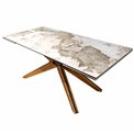 Extendable dining table Fara, wood/metal/glass/ceramics, 180-260x90cm H76cm