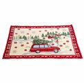 Салфетка под приборы Christmas car deco, бежевый/красный, 48x33cm