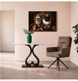 Console Walsend, metal/marble, H85x140x40cm