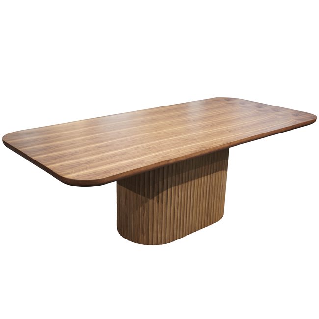 Dining table Oliveto, MDF/walnut veneer, 220x100cm H76cm