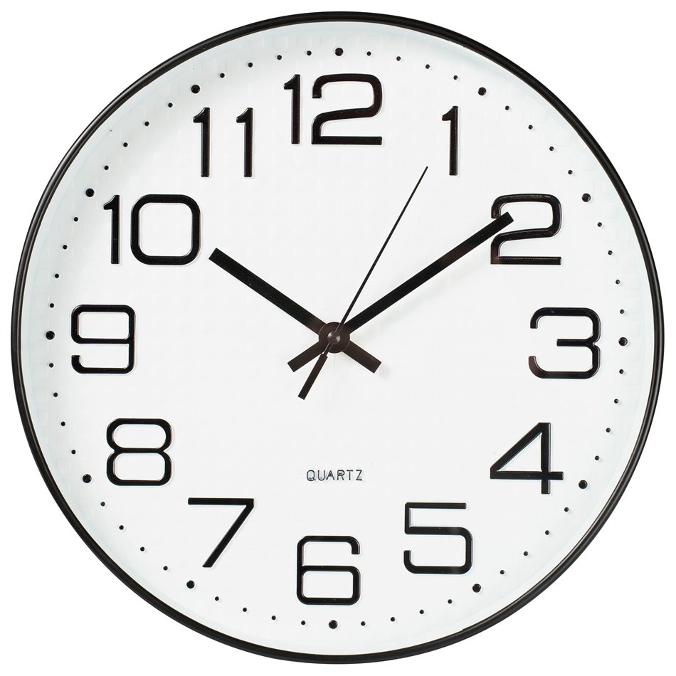 Wall clock Zelenika, black/white, D30.5x4.2cm
