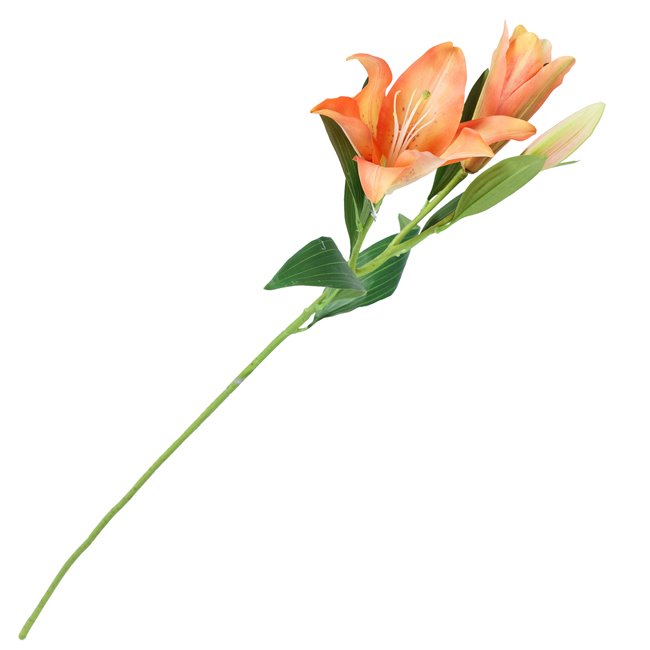 Декоративнй цветок Lily orange 5, зеленый/оранжевый, H94cm
