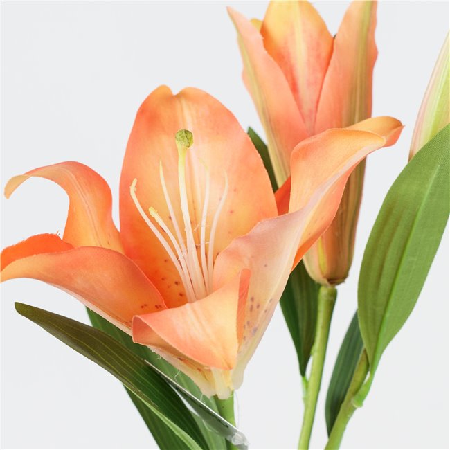 Декоративнй цветок Lily orange 5, зеленый/оранжевый, H94cm