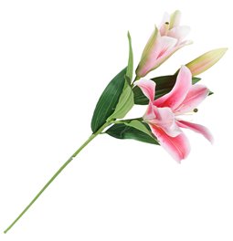 Декоративнй цветок Lily pink 4, зеленый/розовый, H94cm