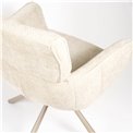 Dinning chair Lappi, rotatable 180 degrees, taupe/ivory, H86x65x61cm, seat height 50.5cm 