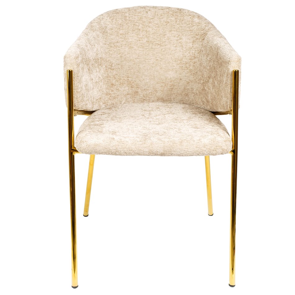 Dining chair Undine 3018-11, beige brown/gold color, H78x53x49cm, seat height 46cm 