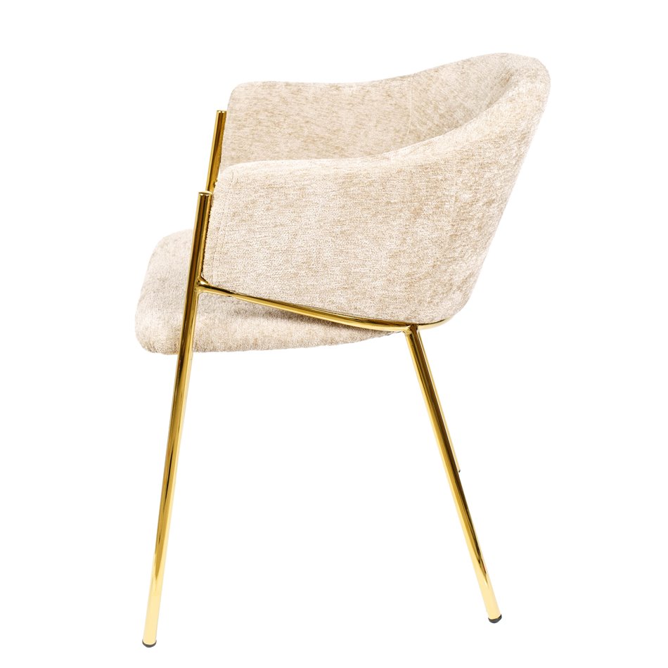 Dining chair Undine 3018-11, beige brown/gold color, H78x53x49cm, seat height 46cm 