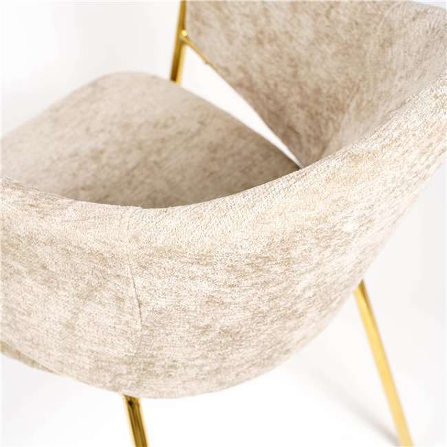 Dining chair Undine 3018-11, beige brown/gold color, H78x53x49cm, seat height 46cm 