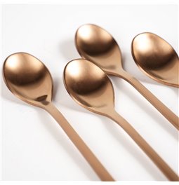 Smoothie spoon stainless steel, rose gold color, 4 pcs., 26.5x2.5x0.9cm
