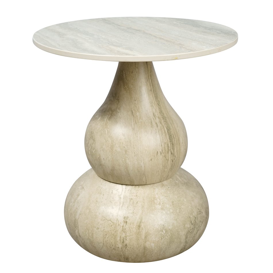 Side table Walersdorf, sintered stone/metal, D45cm H49cm