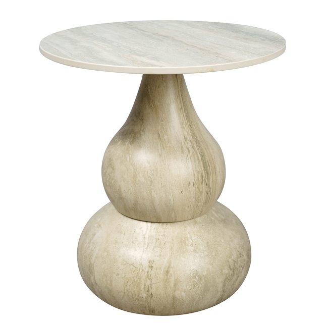 Side table Walersdorf, sintered stone/metal, D45cm H49cm
