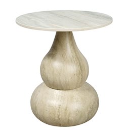 Side table Walersdorf, sintered stone/metal, D45cm H49cm
