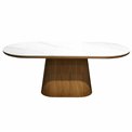 Dining table Trinite, sintered stone/MDF/ash veneer, 200x90cm H77cm