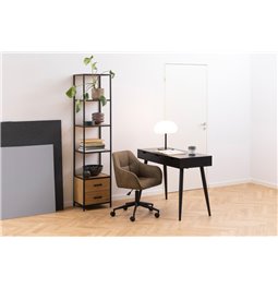 Office desk Aptun, black, steel/MDF, H77x50x110cm